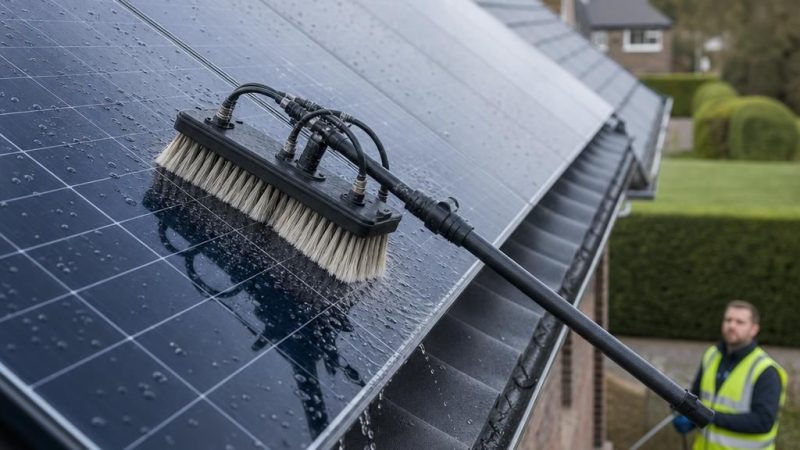 Telescoopborstel voor zonnepanelen